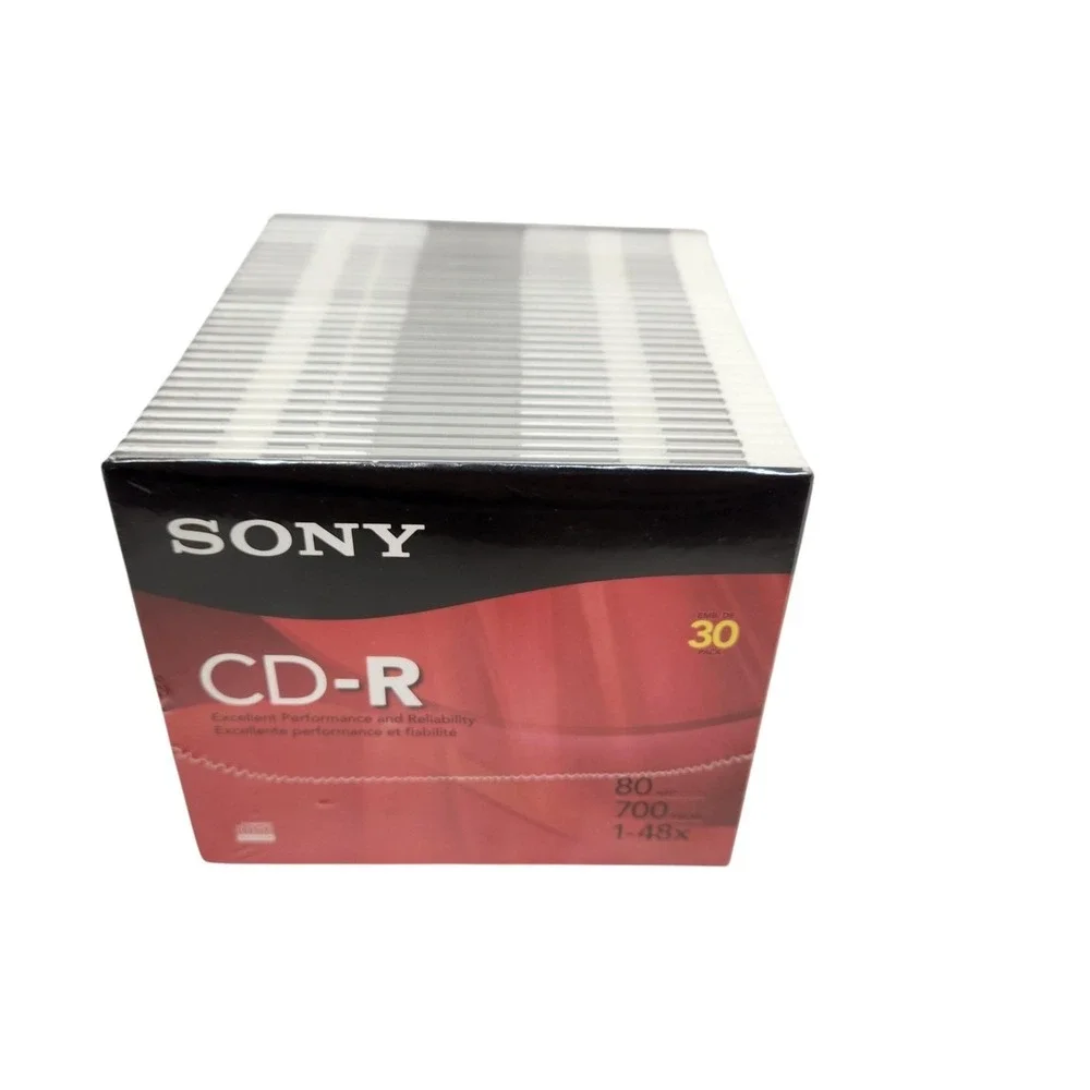 Sony CD-R 30 Pack 700MB 80min 48x Recordable Blank Discs New Sealed Jewel Case